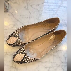 Chloe Snakeskin Patterned Flats